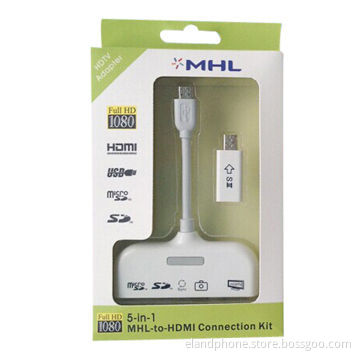 HDTV adapter MHL HDMI connection kit card reader for galaxy S3 mini